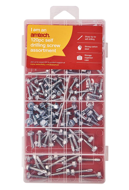 Amtech 120 Piece self-drilling screw set
