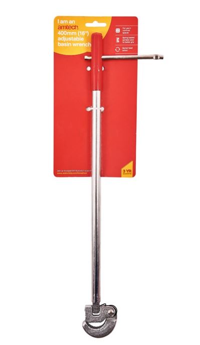 Amtech 400mm (16in) Adjustable basin wrench