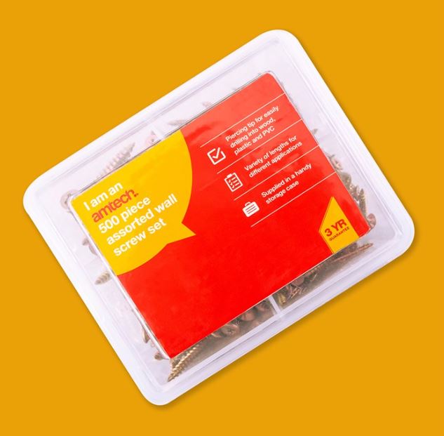 Amtech 500 assorted wood screw set
