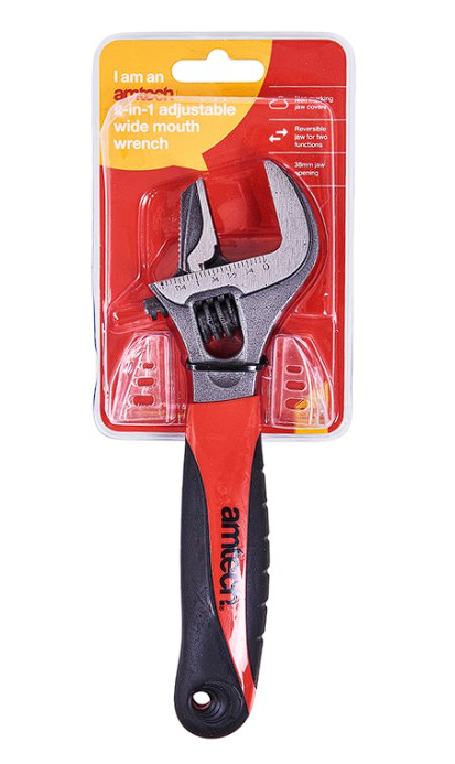 Amtech 2-in-1 Wide mouth pipe wrench/adjustable wrench
