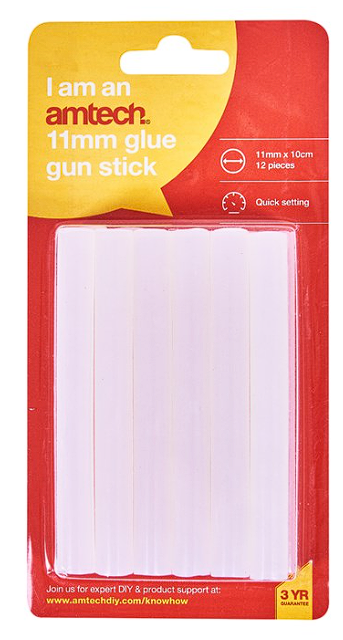 Amtech 11mm x 100mm Glue gun sticks (12 pack)
