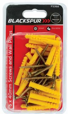 3 X 40MM SCREWS AND WALL PLUGS