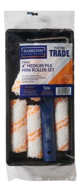 Hamilton Medium Pile Mini Roller Set of 4" 7 Piece