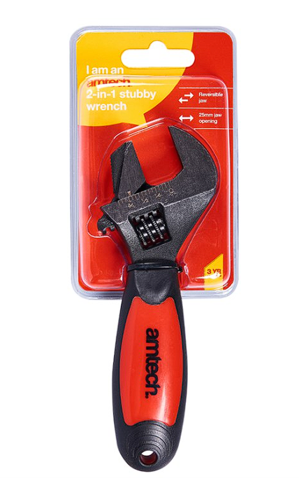 Amtech 2-in-1 Stubby pipe wrench/adjustable wrench