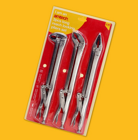 Amtech 3 pcs long reach locking pliers set