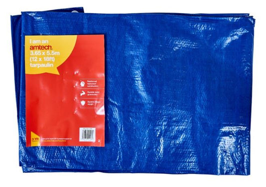 Amtech 550cm (18ft) x 365cm (12ft) Tarpaulin - blue