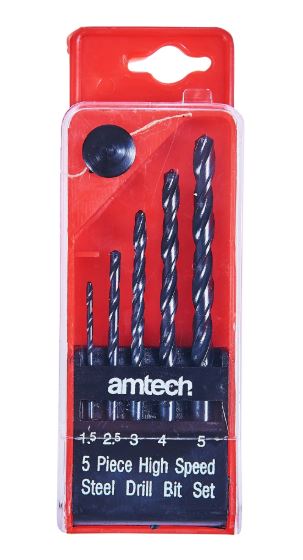 Amtech 5pc HSS Drill Bit Set