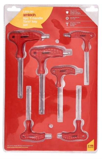 Amtech 6 Piece T-handle Torx key set