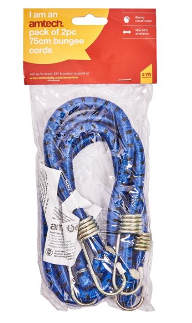 Amtech 750mm (30") Bungee cords (2 pack)