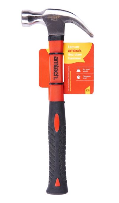 Amtech 8oz (225g) Claw hammer with fibreglass shaft