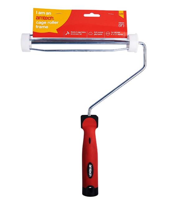 Amtech 225mm (9") 5 Cage roller frame with soft handle