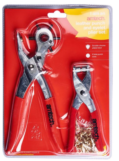 Amtech Leather punch and eyelet plier set