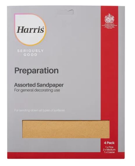 Harris Seriously Good Preparation Assorted Sandpaper Mixed 4 Pack