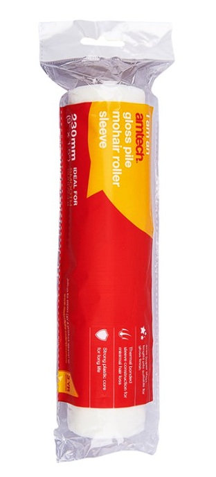 Amtech 230mm (9") x 38mm (1.5") Extra short pile (4mm) roller sleeve - mohair