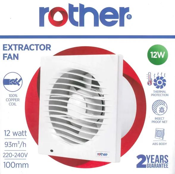 ROTHER EXTRACTOR FAN,12W, 100mm