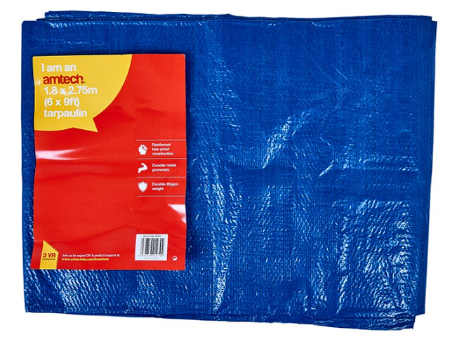 Amtech 275cm (9ft) x 180cm (6ft) Tarpaulin - blue