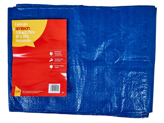 Amtech 275cm (9ft) x 180cm (6ft) Tarpaulin - blue
