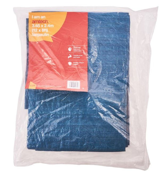 Amtech 365cm (12ft) x 245cm (8ft) Tarpaulin - blue